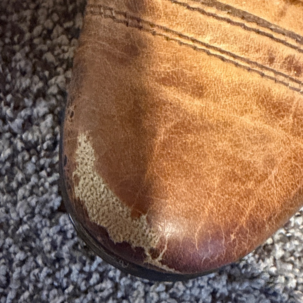 Steve Madden Tan Leather Lace-Up Boots - Picture 2 of 4